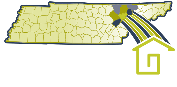 Map showing the counties served by LaFollette Housing Authority in East Tennessee